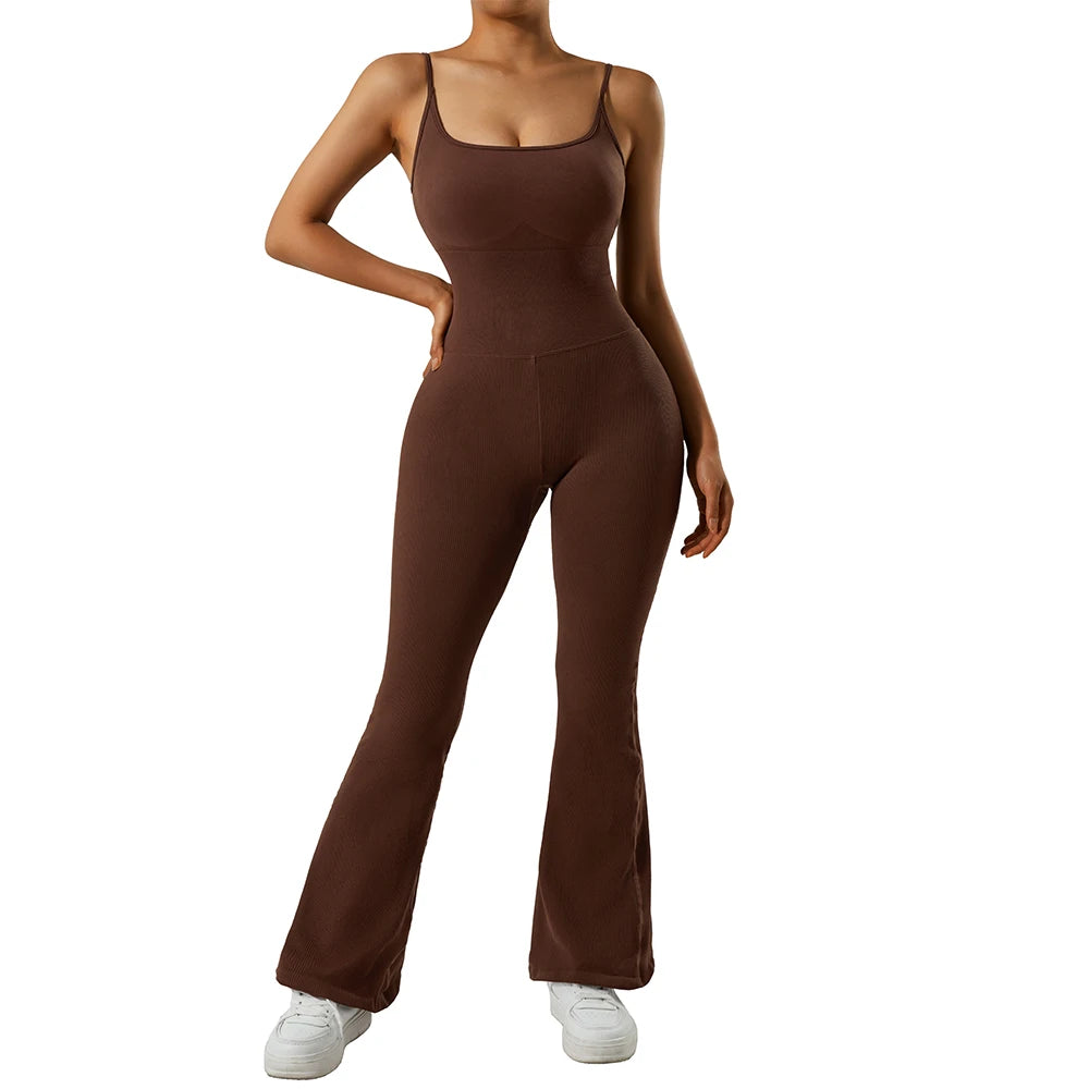 Jumpsuits Women Summer Sleeveless Yoga Clothing Solid Bodycon Rompers Backless Fashion Casual Streetwear Sporty Overall Women