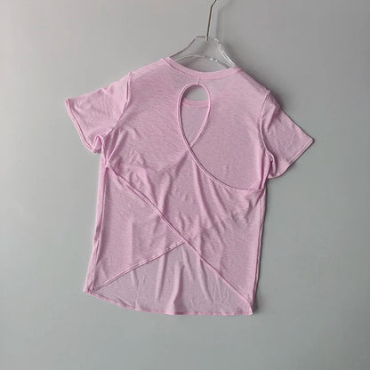 Yoga Short-sleeved Top for Women in Summer T-shirt Training Quick-drying Fitness Vest Pilates Slim Fit Slim Shirt Top Clothing