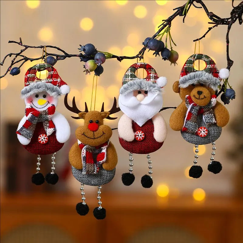 4 Pieces Christmas Decoration Items - Elderly Small Pendant - Christmas Tree Accessories, Available In Three Types