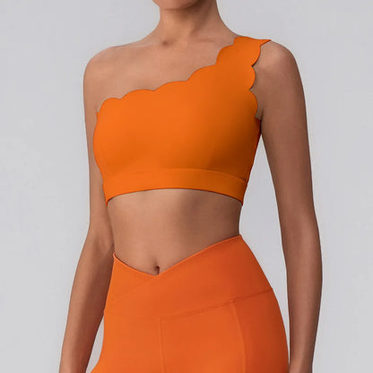 One Shoulder Sports Bras for Women Workout Top Yoga Underwear