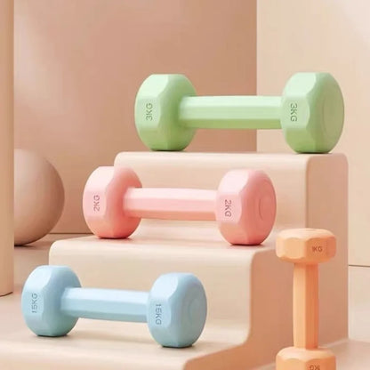 New 1kg Fitness Dumbbell Set PVC Non-Slip Kettlebell Waterproof Anti-Roll Small Dumbbell Home Equipment