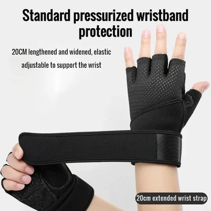 Gym Gloves Grips Anti-Skid Wrist Straps Protector for wrist training anti-slip half finger movement anti-cocoon Palm Protection