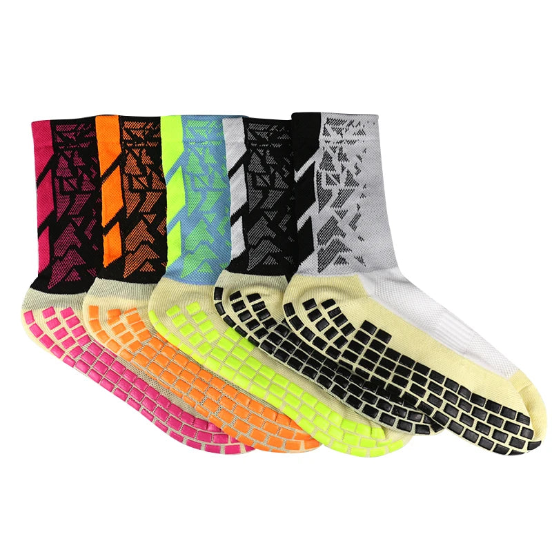 3 pairs New 2024 Men Women Camouflage Arrow Soccer Socks Breathable Sports Silicone Anti Slip Grip Football Socks