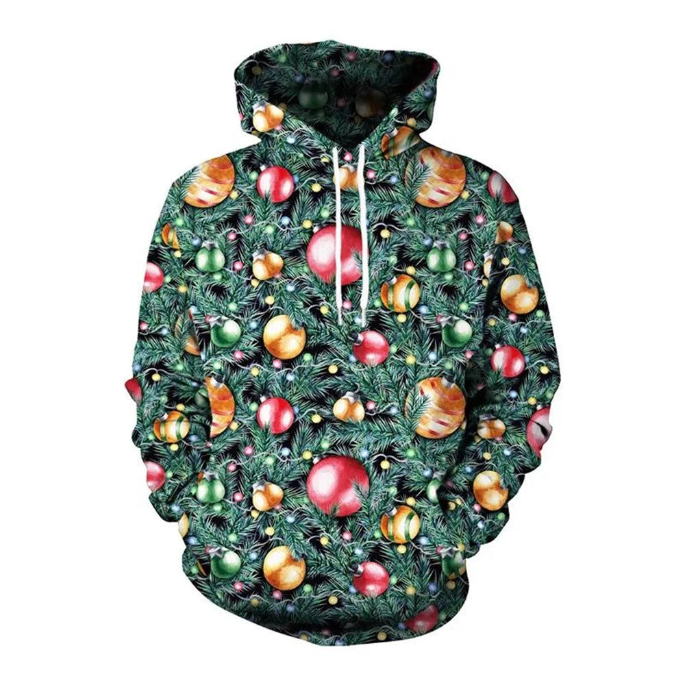 Funny Christmas Gifts 3D Printed Hoodies For Men Clothes Fashion Elk Sock Santa Claus Graphic Sweatshirts Casual Tracksuit Tops