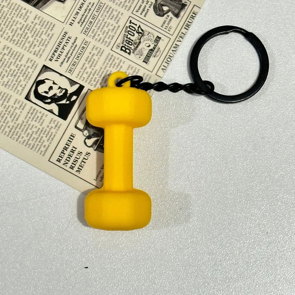 Simulation Dumbbells Keyring Kettlebells Water Cups Cool Creative Bag Charm Fitness Series Pendant Car Key Ornament