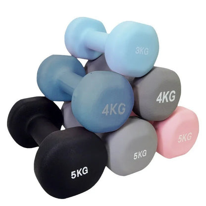 Yoga Flat Head Scrub Impregnated Plastic Dumbbells For Men And Women Home Exercise Sports Equipment Solid Cast Iron Dumbbells