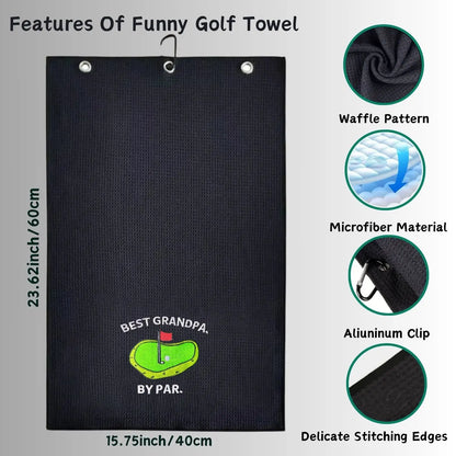 Funny Microfiber Premium Golf Towel, Embroidered Golf Towels for Golf Bags for Men&Women, Golf Accessories for Men Golfers