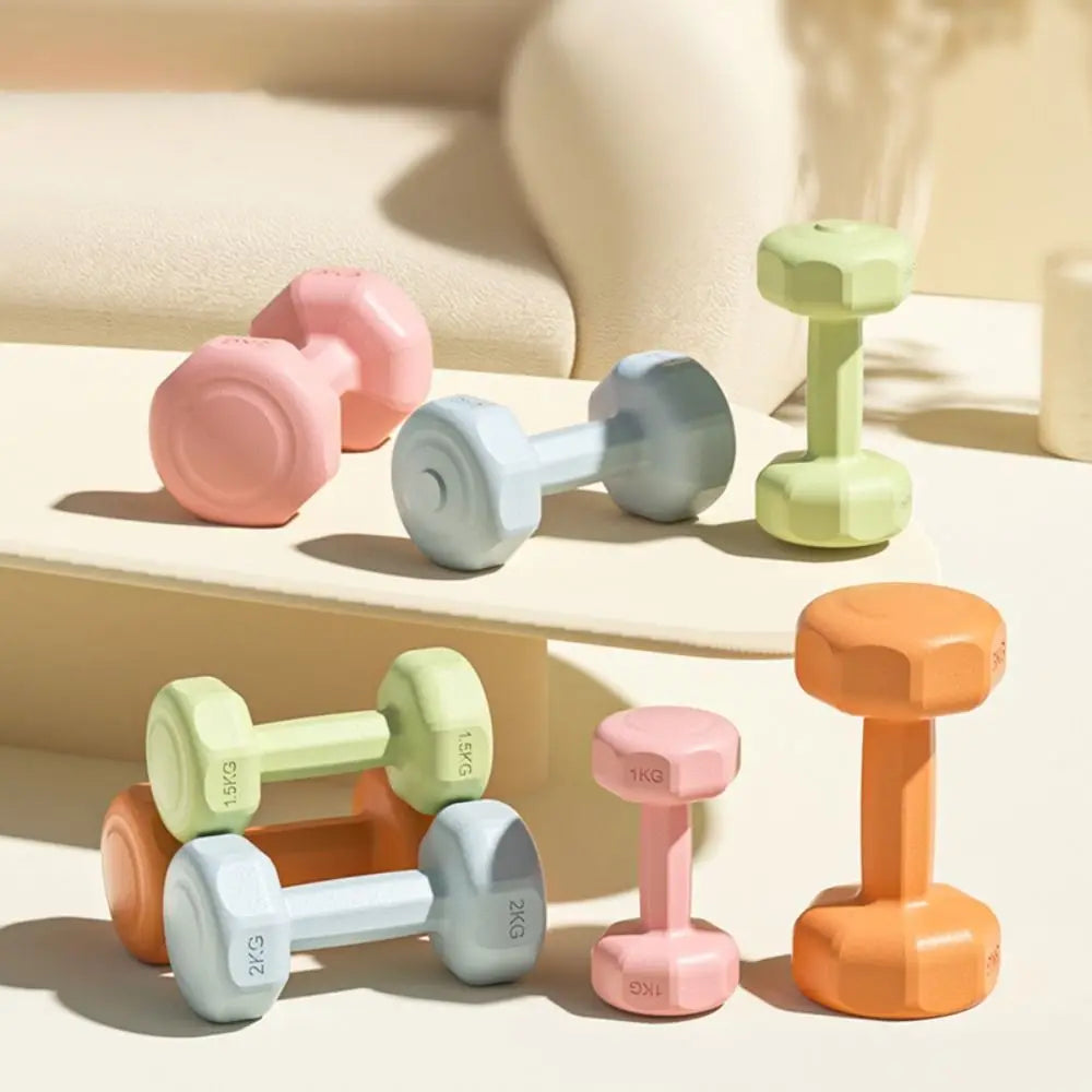 New 1kg Fitness Dumbbell Set PVC Non-Slip Kettlebell Waterproof Anti-Roll Small Dumbbell Home Equipment