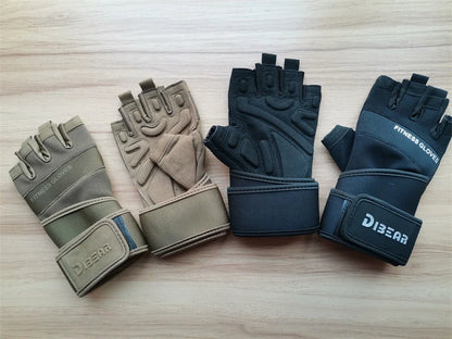 Half Finger Bodybuilding Gym Gloves Weightlifting Dumbbell Kettlebell Training Workout Fitness Gloves For Man  Women