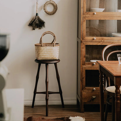 Bar stool medieval solid wood home Windsor tall round stool cafe restaurant furniture