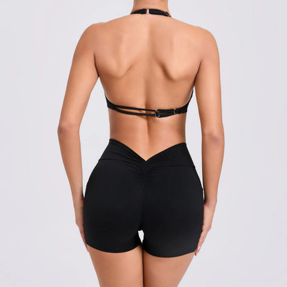 Yoga Jumpsuit Halter Fitness Tracksuit Sports Overalls Gym Clothing Set Pilates Workout Clothes Women Outfit Push Up Activewear