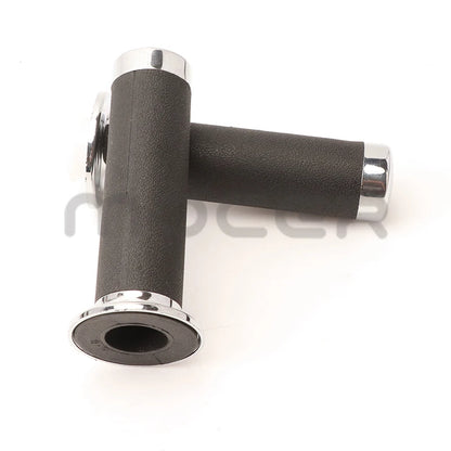 1 Pair 22mm Motorcycle Handlebar Hand Grips Black And Sliver Rubber Plastic Handle Bar For Honda Yamaha