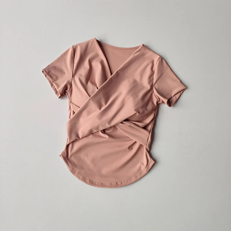 Yoga Clothing Design Top for Women in Summer Fashion Slim Short Sleeves Professional Pilates Skipping Rope Quick Drying Clothes