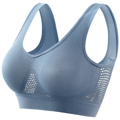 Seamless Bras For Women Breathable Hollow Sports Bra Wireless Crop Top Sexy Lingerie Push Up Brassiere Comfort Tops S-5XL