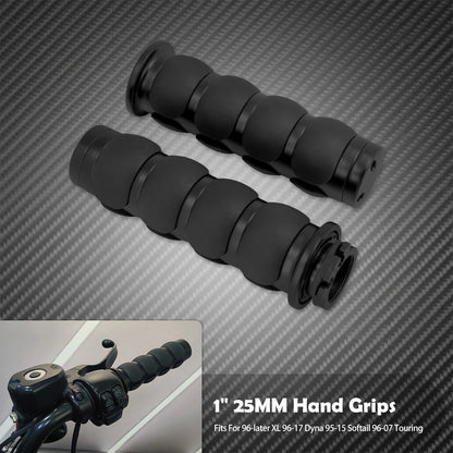 1" Motorcycle Hand Grips 25mm Handlebar Handle Bar For Harley Touring FLHR Softail Fat Boy Sportster XL 883 1200 Dyna For Honda