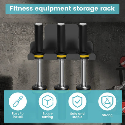 Vertical Barbell Storage Rack Interspaced Easy To Install Steel Coated Wall Barbell Holder With Rubber Pad Sturdy Space Saving