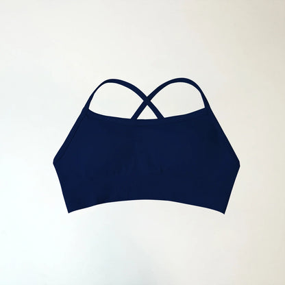 Backless Sports Bra High Support Fitness Underwear Back Cross Gym Crop Top Women Training Running Workout Seamless Bras