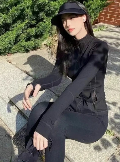 Yoga Outfits for Women Professional Stand Collar Coat Breathable Long Sleeve Gym Essentials