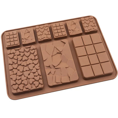 Food Grade Break-Apart Chocolate Molds, Non-Stick Silicone Protein and Energy Bar Molds