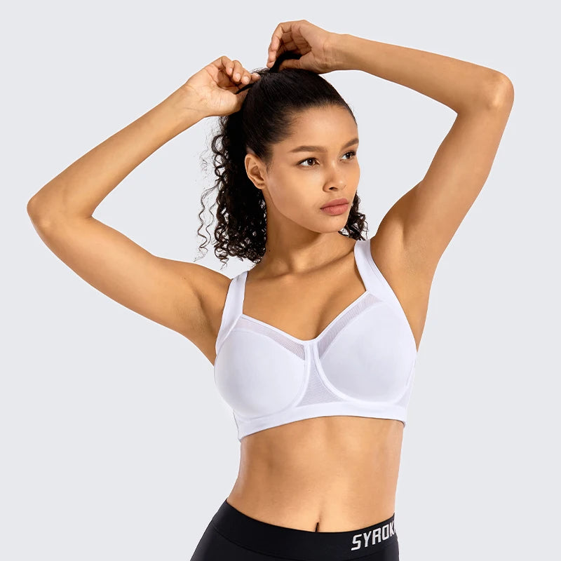 Sport Bra Women High Support Unlined Underwire Racerback ports Bras for Women High Support Underwear