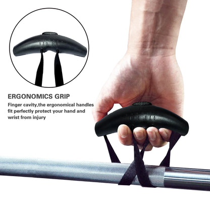 1pair Gym Pull Up Handles Rubber Grip Heavy Duty Cable Machine Handles Weight-lifting Gym Equipment