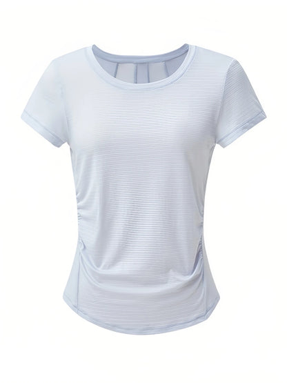 Women's Yoga Shirt Quick Dry Short Sleeve t-shirt Summer Athletic Fitness Top Breathable Workout Tee Gym Running Female clothing