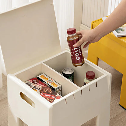 INS Nordic Modern ABS Plastic Low Bench Stool Side Table Storage Box Knoced Down KD Bedside Night Table Living Bed Roomd