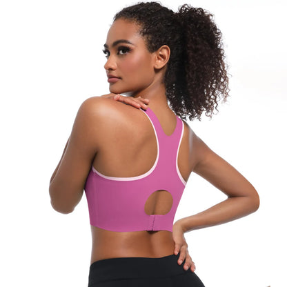 Racerback Sports Bra Women Gym Yoga Top High Impact Fitness Bralette Shockproof Cut Out Workout Running Bras Female Active Wear