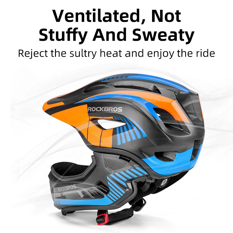 ROCKBROS Child Bicycle Helmet MTB Security Impact Resistant Cycling Helmet Teenagers Sports Safety Protection Helmet Scooter