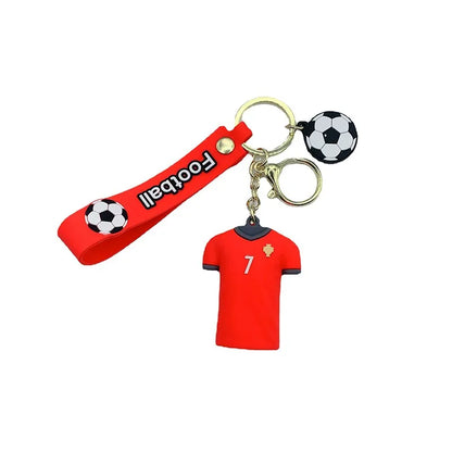 Football Player's Jersey Keychain Soccer Clothing Pendant Keyring Fashion Design Women Handbags Car Key Chain Gifts wholesale