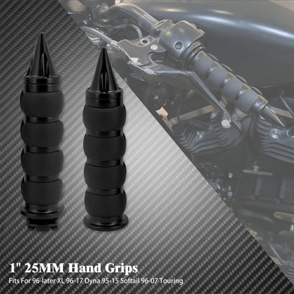 Motorcycle Hand Grips 1" 25mm Handlebar Handle Bar Universal For Harley Sportster XL1200 Touring Street Glide FLHR Dyna FXDL FLS