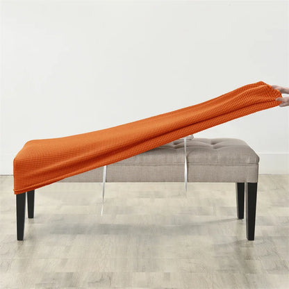 1pc Elastic Ottoman Cover Rectangle All-inclusive Stool Covers Solid Piano Bench Seat Covers Anti-dirty Removable Home Decor