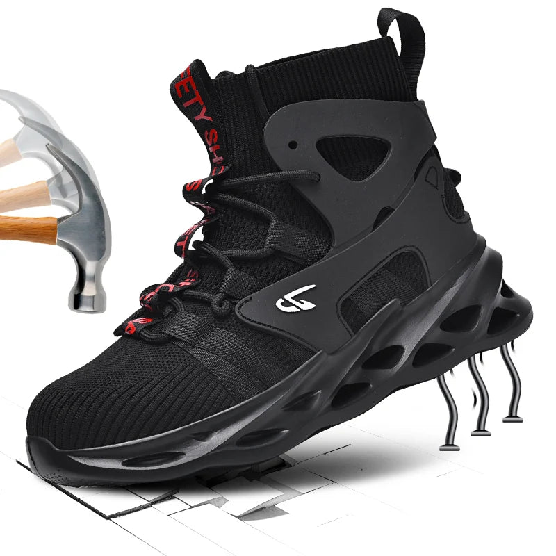 Safety Shoes for Men High-top Anti-impact and Anti-piercing Work Shoes, Fashionable Men's Sports Shoes, and Safety Pro
