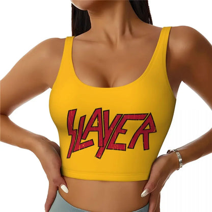 Custom Slipknots Workout Crop Tank Tops Women Heavy Metal Rock Music Running Yoga Sports Bras