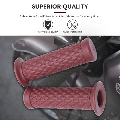 7/8" 22mm 24mm Retro Motorcycle Hand Grips Universal Non-slip Rubber Handlebar Grips for Moto Scooter Motocross Motorbike Grips