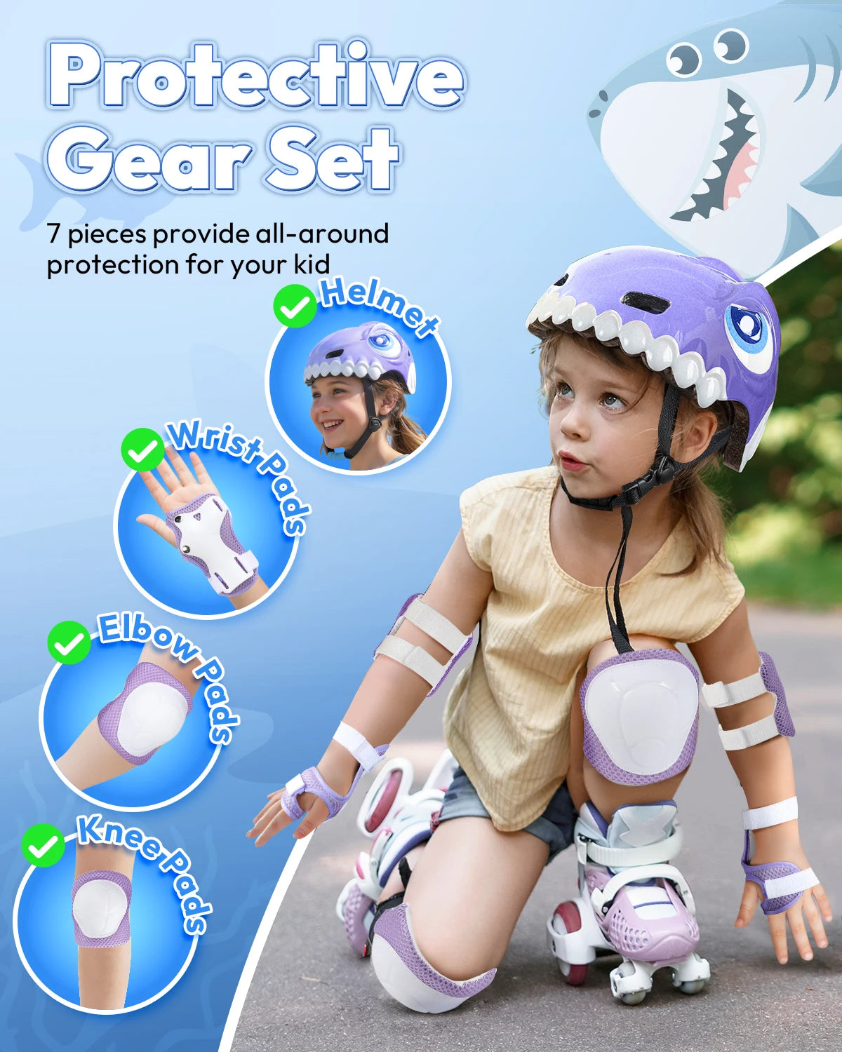 FUNWICT Children Bicycle Helmet Guard Knee Elbow Gear Sports Safety Cap for Balance Bike Skateboard lightweight