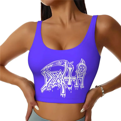 Custom Slipknots Workout Crop Tank Tops Women Heavy Metal Rock Music Running Yoga Sports Bras
