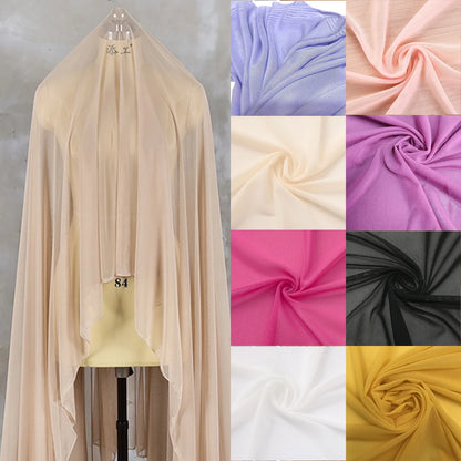 High-elastic Ultrafine Power mesh Net fabric Nude Flesh color 4 Way Stretch Spandex Mesh Underwear Stocking Yoga clothing fabric