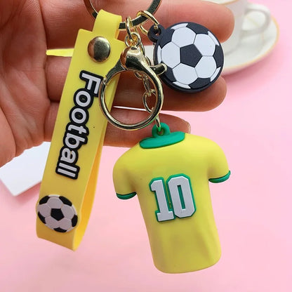 Football Player's Jersey Keychain Soccer Clothing Pendant Keyring Fashion Design Women Handbags Car Key Chain Gifts wholesale