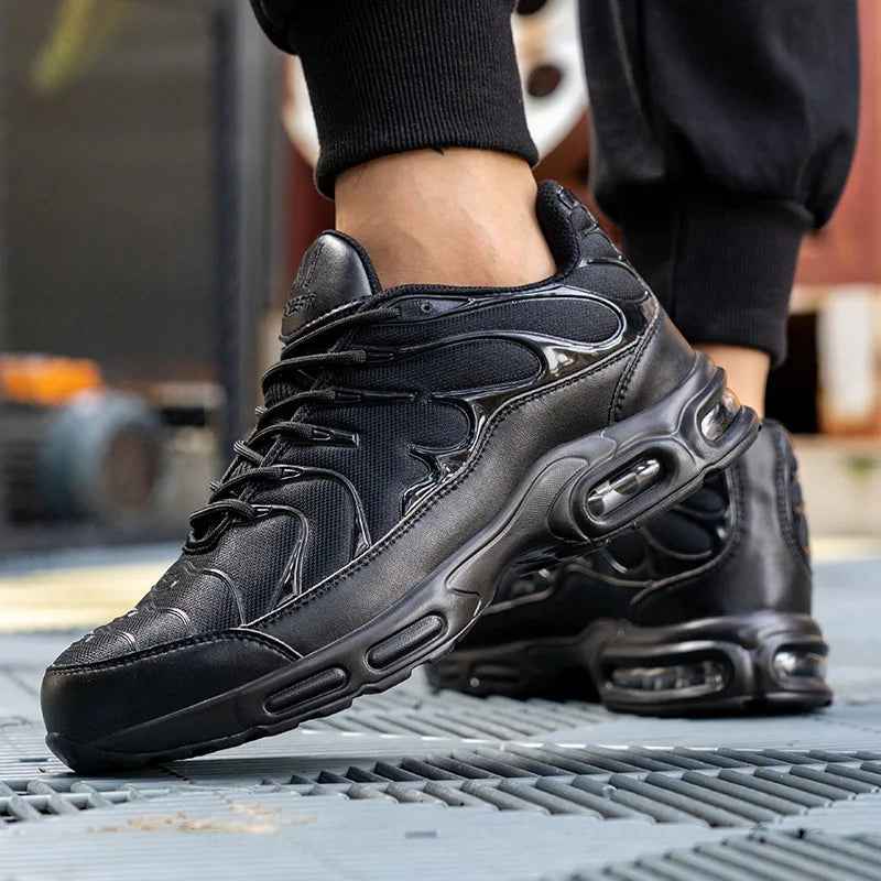 Sport Air Cushion Reflective Work Safety Boots Anti-smash Fashion Safety Shoes Steel Toe Sneaker Man Puncture Proof Work Shoes