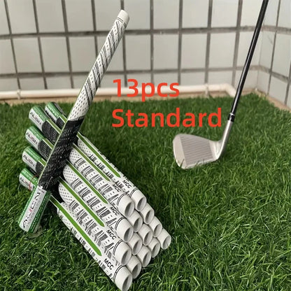 13pcs Golf Club Grips Set - Medium & Standard, Durable Rubber in Black, White, Blue, and Red with Textured Pattern for Enhanced