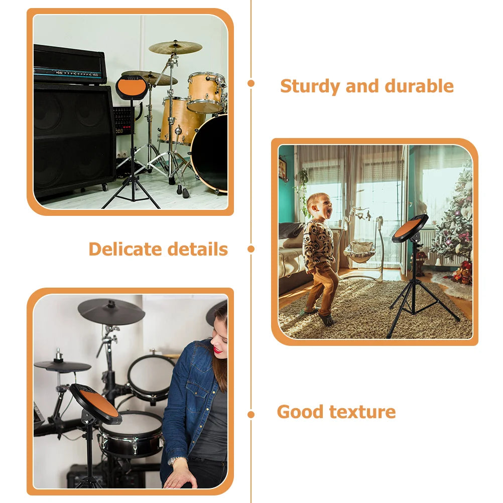 Portable 8 Inch Dumb Drum Pad Two Sided Rubber Practice Pad Dumb Drum Rack Stand Musical Instruments Parts Accessories Dumb