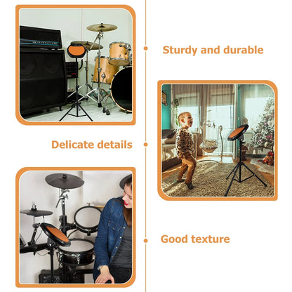 Portable 8 Inch Dumb Drum Pad Two Sided Rubber Practice Pad Dumb Drum Rack Stand Musical Instruments Parts Accessories Dumb