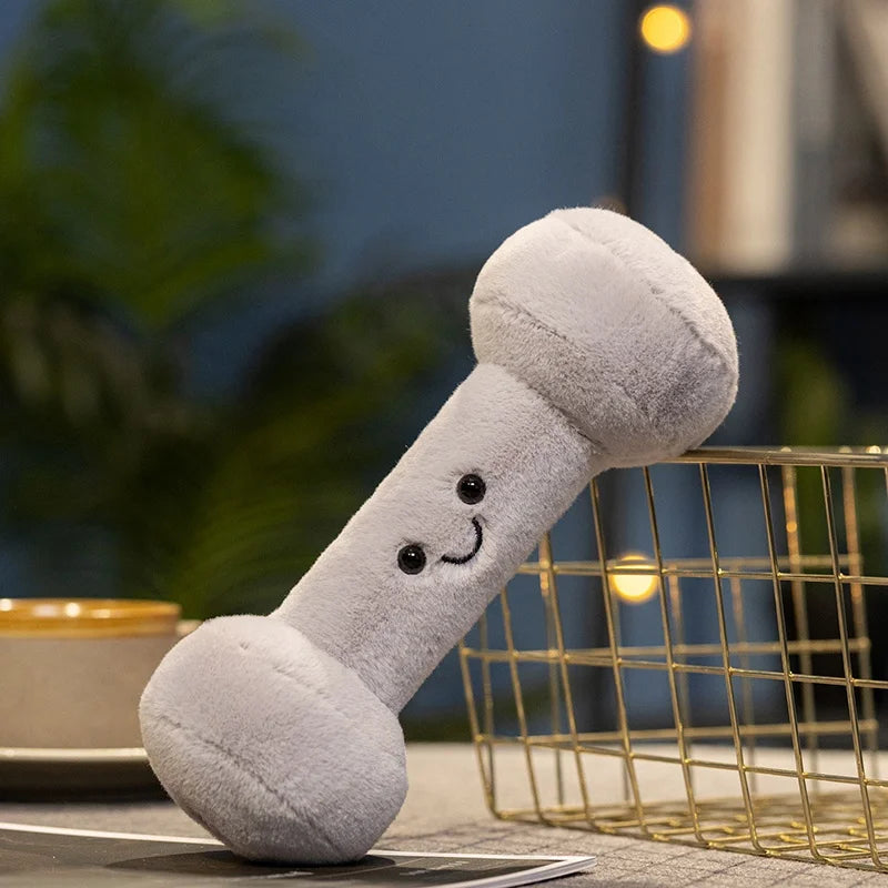 New Funny Kettlebell Barbell Plush Pendant Pillow Soft Fitness Plush Toy Creative Dumbbell Plush Toy Birthday Gift