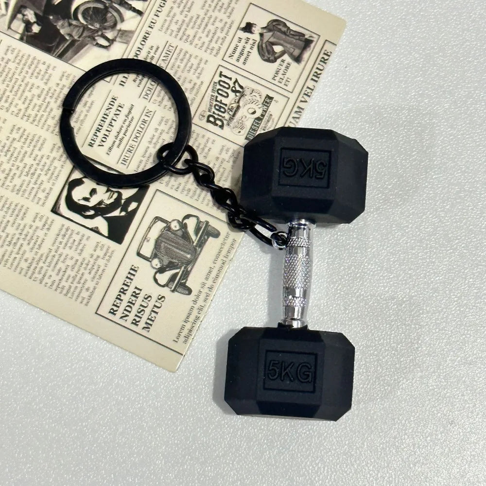 Simulation Dumbbells Keyring Kettlebells Water Cups Cool Creative Bag Charm Fitness Series Pendant Car Key Ornament