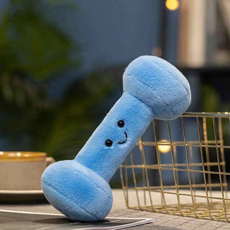 New Funny Kettlebell Barbell Plush Pendant Pillow Soft Fitness Plush Toy Creative Dumbbell Plush Toy Birthday Gift