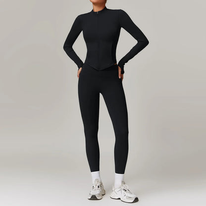 Fashion Yoga Suit Women Gym Sports Set Women Tracksuit Running Workout Sportswear Female Long Sleeve Sports Shirt Yoga Clothing