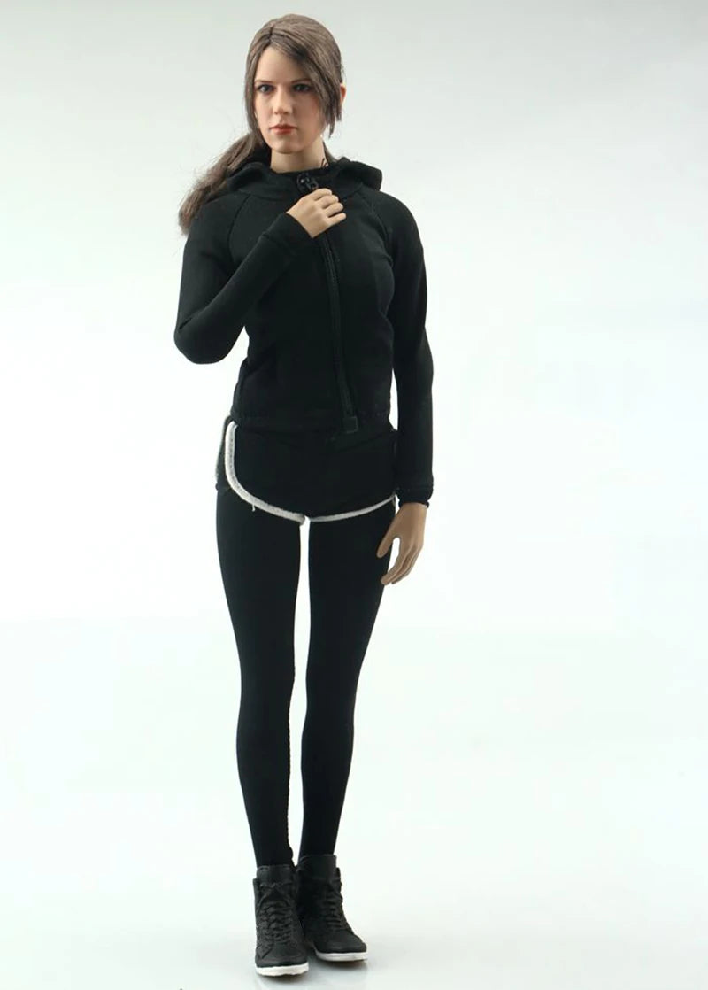 FA007 1/6 Female Figure Accessory Yoga Clothing Fitness Wear Hoodie Sweatshirt Sweatpants Suit Clothes Set for 12'' Body Collect