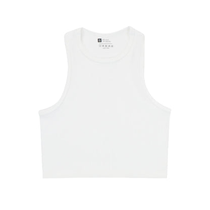 Yoga Vest Women Gym Sports Black White Crop Tops Seamless Streetwear Rib Knit Workout BreathableTank Top Female Without Pads