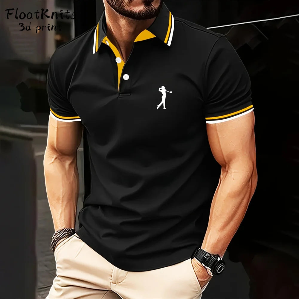 Golf Clothing Fashion Short Sleeve Tee Polo Shirts for Men Summer T Shirt Man New in Tops & Tees Trendy Lapel Polo Business Tops